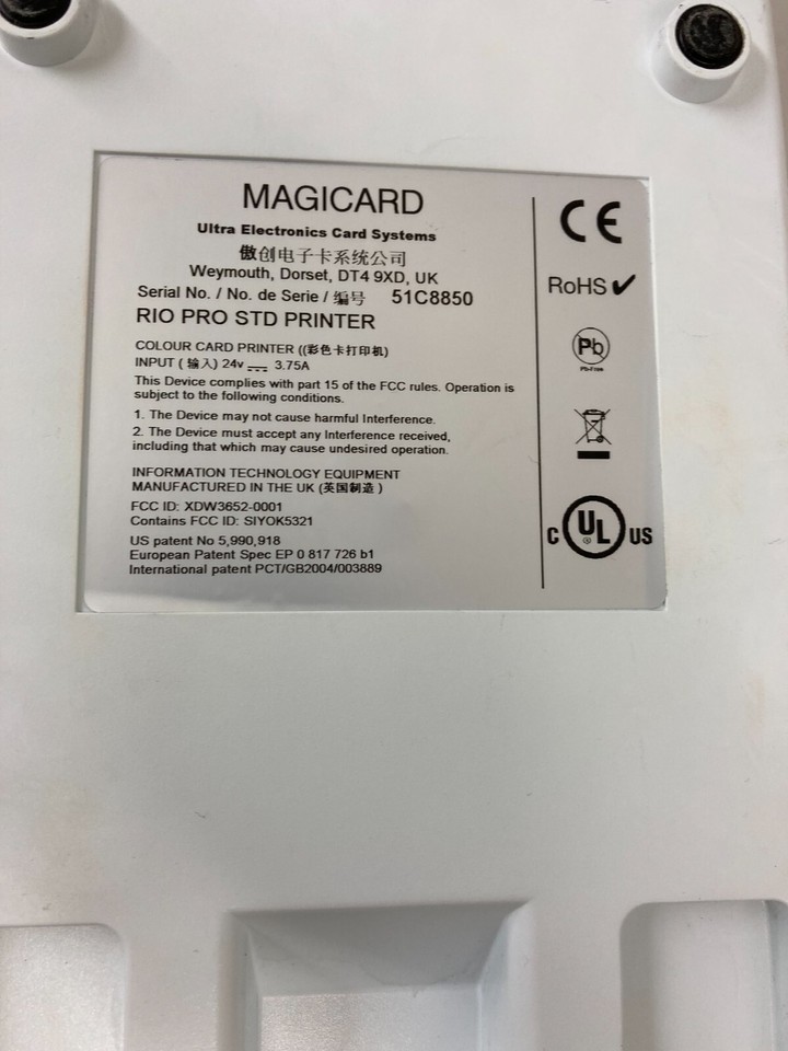 Magicard Rio Pro STD ID Card Printer 51C8850 w USB & Power | eBay