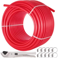 Uimoso 5/8 in x 500ft Pex Tubing Oxygen Barrier O2 EVOH Red Radiant Floor Heat