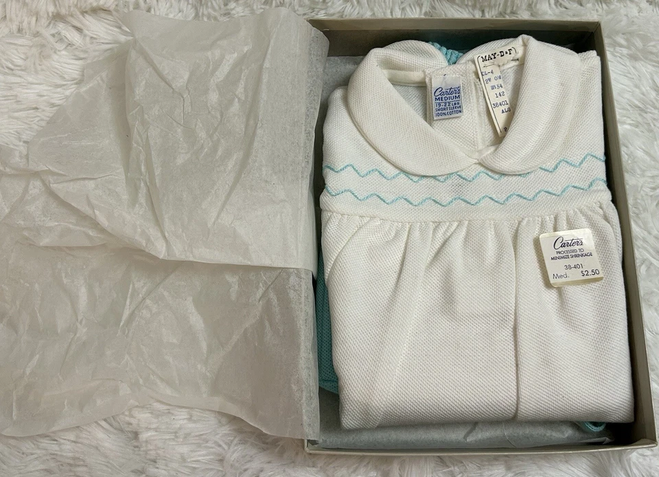 Vestiti bambino Carters cotone tg 6-12mo nuovi con etichette nuovi con scatola con etichette vintage - Immagine 3 di 4