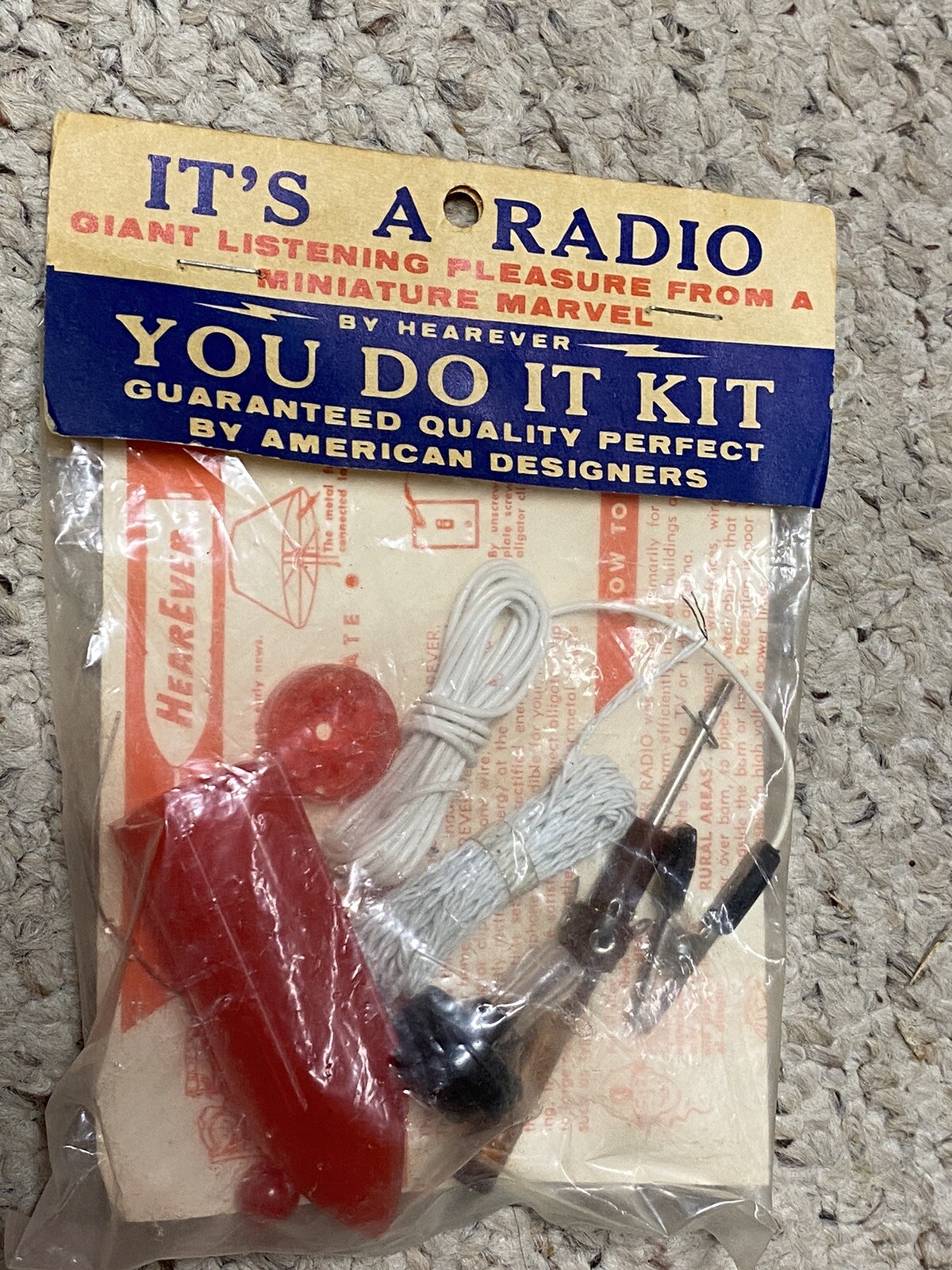 1960 Hearever Red Rocket Crystal Radio Kit NOS eBay