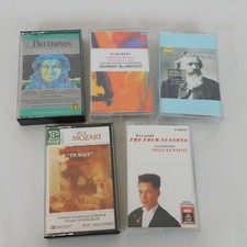 Lot of 5 Classical Cassettes Brahms Vivaldi Mozart Schubert Beethoven Ormandy