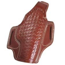 Patterned Handmade Leather OWB Carry Two Slot Thumb Break Gun Holster