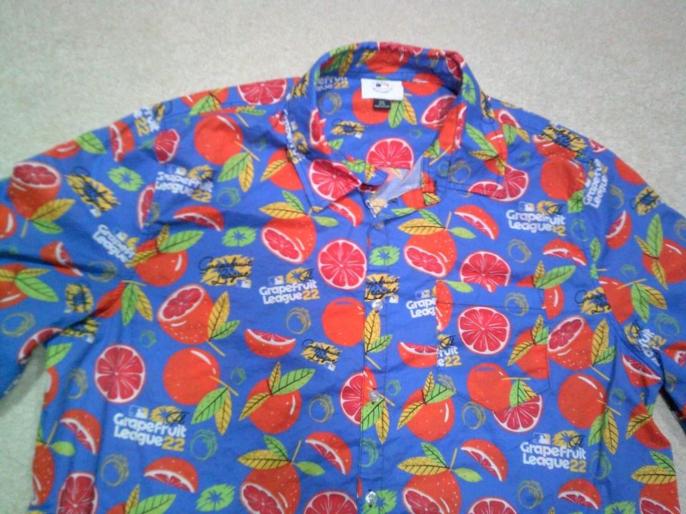 Grapefruit League Button Up Shirt Mens XL Extra Large All Over Print - Image 3 of 4