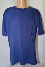 VTG LL Bean Blank Solid Blue Crew Neck Short Sleeve T Shirt Mens L Made in USA