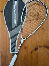 Dunlop Pulse C-15 Squash Racket. White & Black. Teardrop Shape. Good Condition.