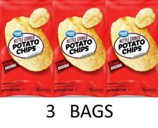 Great Value Kettle Cooked Original Snack Potato Chips 8 oz Bag - 3 BAGS