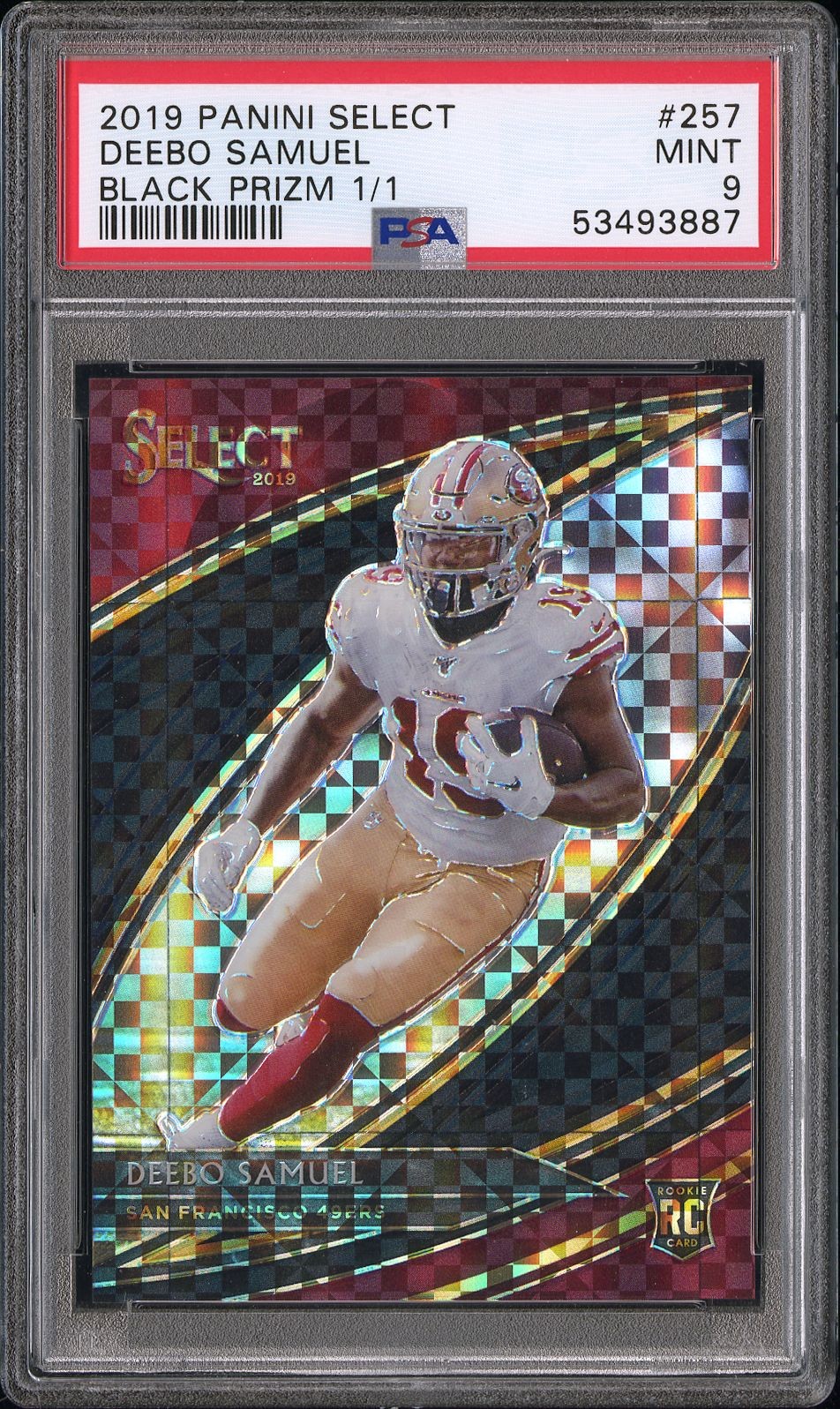 2019 Panini Select Deebo Samuel #257 Black Prizm 1/1 PSA 9