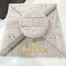 VTG Rolex Watch Dealer Shop Window Large 16&rdquo;Display Stand 4Tier Gray Soft Fabric