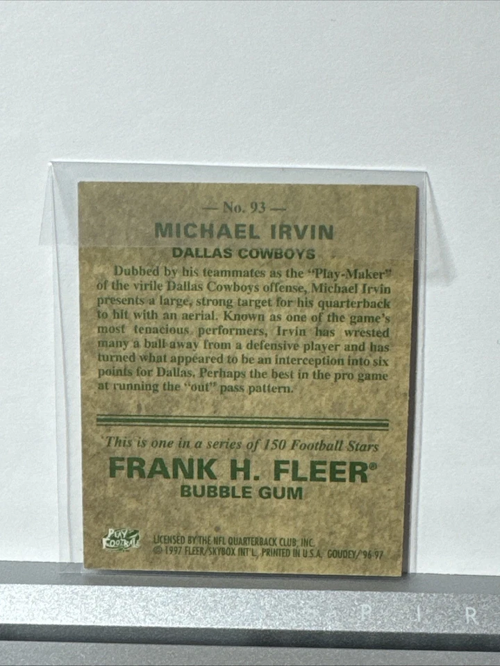 Michael Irvin 1997 Fleer Goudey Football #93 - Dallas Cowboys - Image 2 of 4
