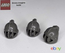 3 x Lego Vintage Minifiguren Mittelalter Ritter Armet Helme - alt dunkelgrau - 7D