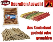 Trixie Kaurollen Auswahl Rinderhaut gedreht / gemahlen wie Kauknochen Kausnack