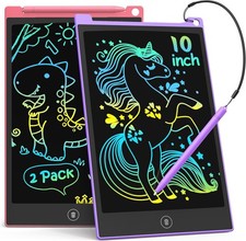 10 Inch 2 Pack LCD Writing , Colorful Doodle Board Drawing for , No Mess Trav...