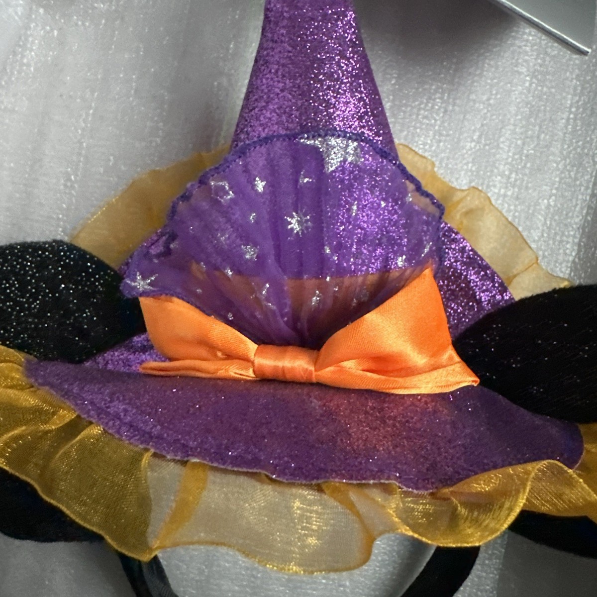 Disney Purple & Orange Light up Witch Mouse Ears Headband Disney Minnie Mouse Halloween Witch Ears Headband - Minnie  main image 3