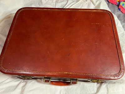Leeds Tested レザートランク Rare! Vintage Leeds Tested Travelwear New York Suitcase Leather