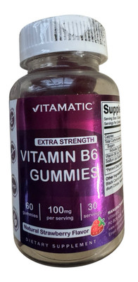 Vitamatic Extra Strength Vitamin B6 Gummies - 100mg - 60 Count - Ex: 8/26