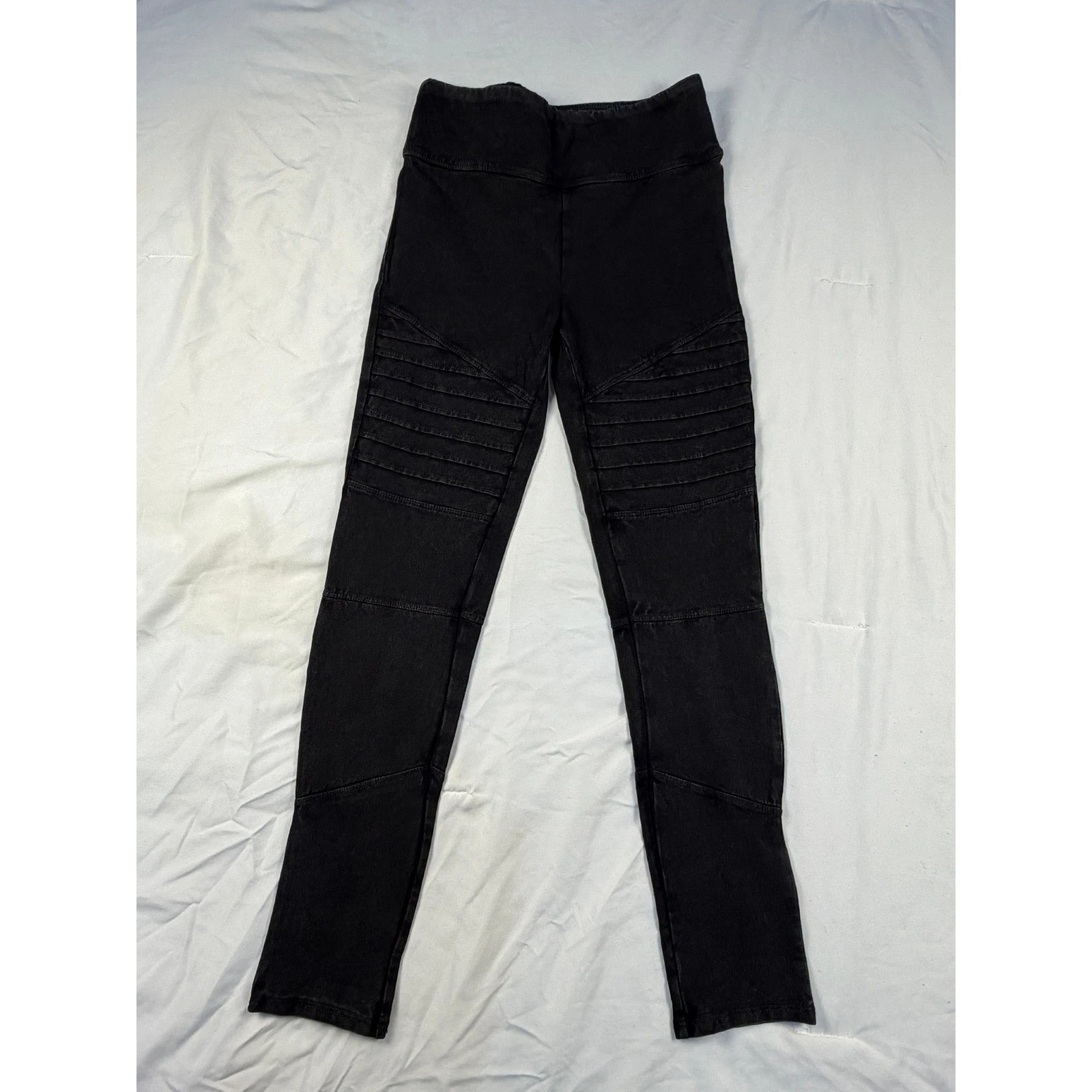 NWT Treasure & Bond Kids Black Moto Style Leggings Size L 10 12 Cotton Blend
