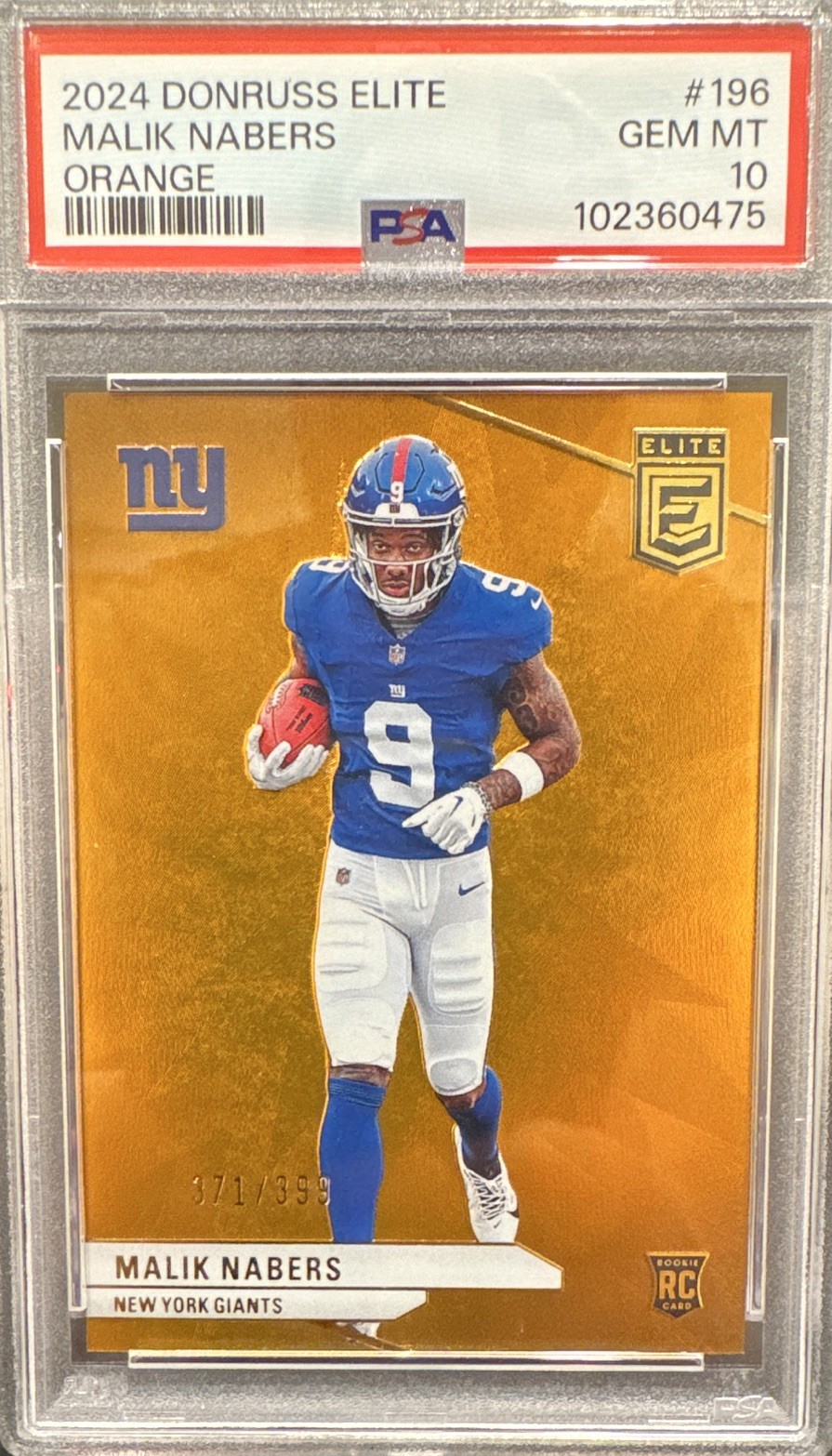 Malik Nabers Panini Donruss Elite #196 Orange