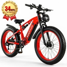 Fat Tire Electric Bikes for Adults 1500W 26" 34MPH 60Miles Fast Mountain Ebike