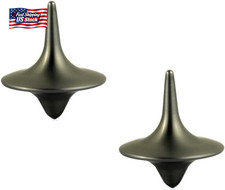 2Pcs Silver Accurate Spinning Top,Forever Spin,Portable Precision Metal Spinner
