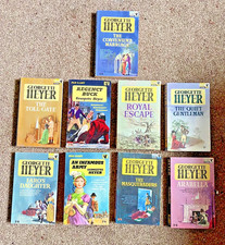 9 Vintage Georgette Heyer Pan Paperbacks(VG)
