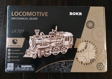 Rokr Locomotive Steam Train Mechanical Gears LK701 3D Wooden Puzzle, Brand New 