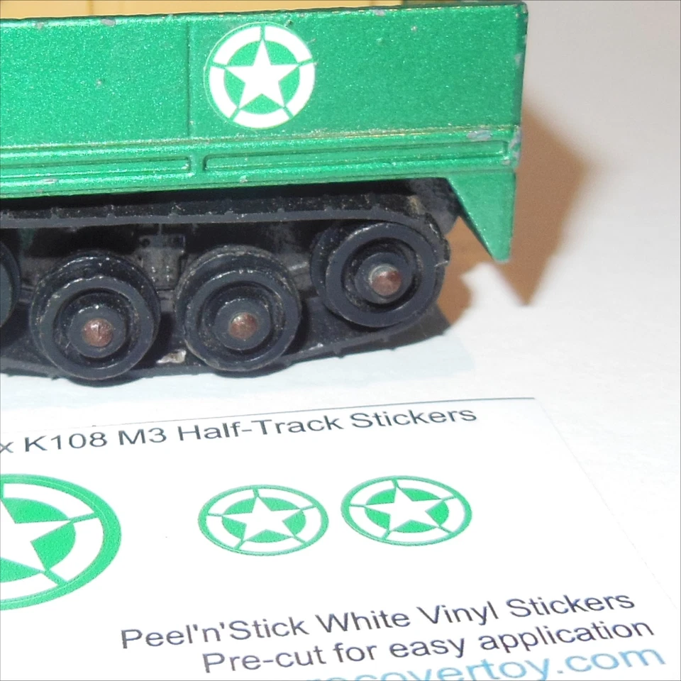 Matchbox Lesney King Size K108a Battle Kings M3 Halftrack Stickers - Image 2 of 4