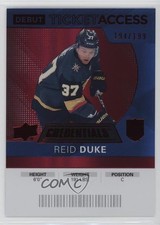 2021 Upper Deck Credentials 2020-21 Debut Ticket Access Red /199 Reid Duke 6o3