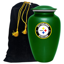 Green Pittsburgh Steelers Football Theme Cremation Funeral Memorial Ashes Urn
