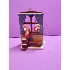 Ornament - Santa and Cat Through WIndow