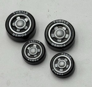 4 TMNT Diecast Wheels PLASTIC TURTLE POWER NINJA 1:64 Front And Rear Set