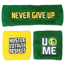 John Cena Earn The Day Green Yellow Headband Wristbands Set