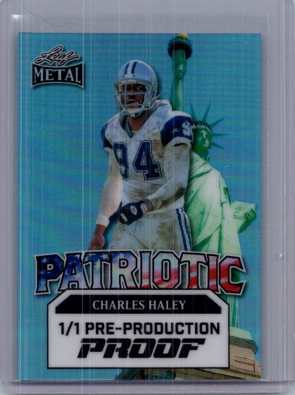 Charles Haley 2025 Leaf 4th Of July Football 1/1 Pre Production Proof