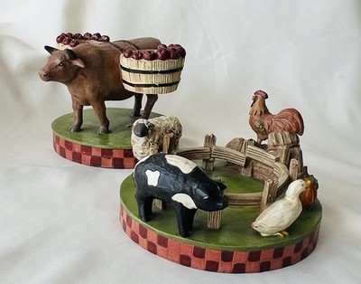 Farmhouse Barnyard Candleholders Pig Cow Chicken Rooster Sheep Set Yankee Candle