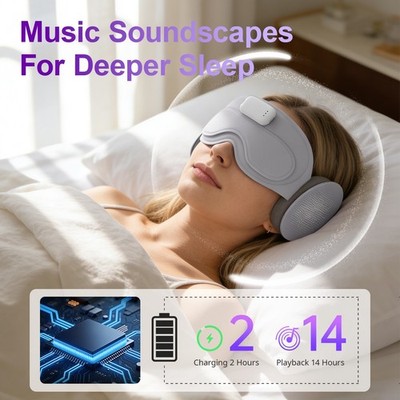 W&O Sleep Headphones, 3D Sleep Mask Bluetooth Wireless Music Eye Mask, Sleeping