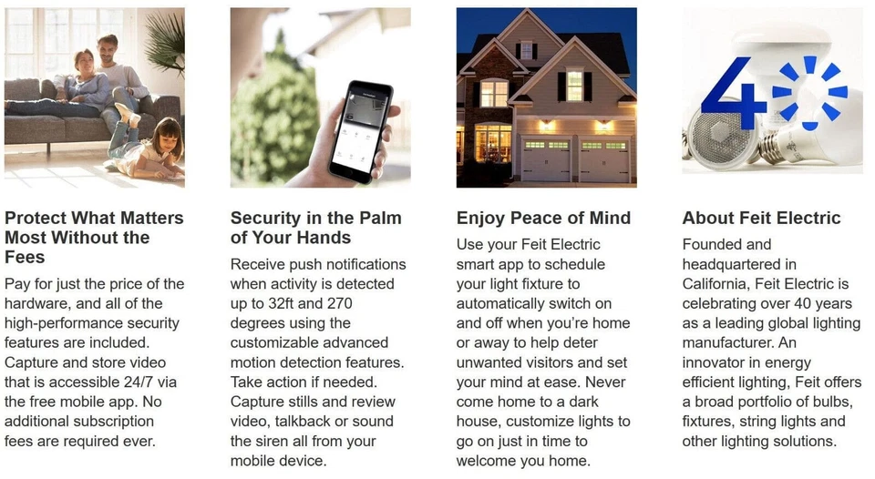 Feit Electric LED 1080P HD Smart Flood Light Security Camera - Image 4 of 4