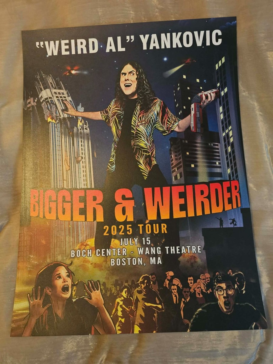 Show Print) Weird Al Yankovic Boston July 15 2025 Bigger & Weirder