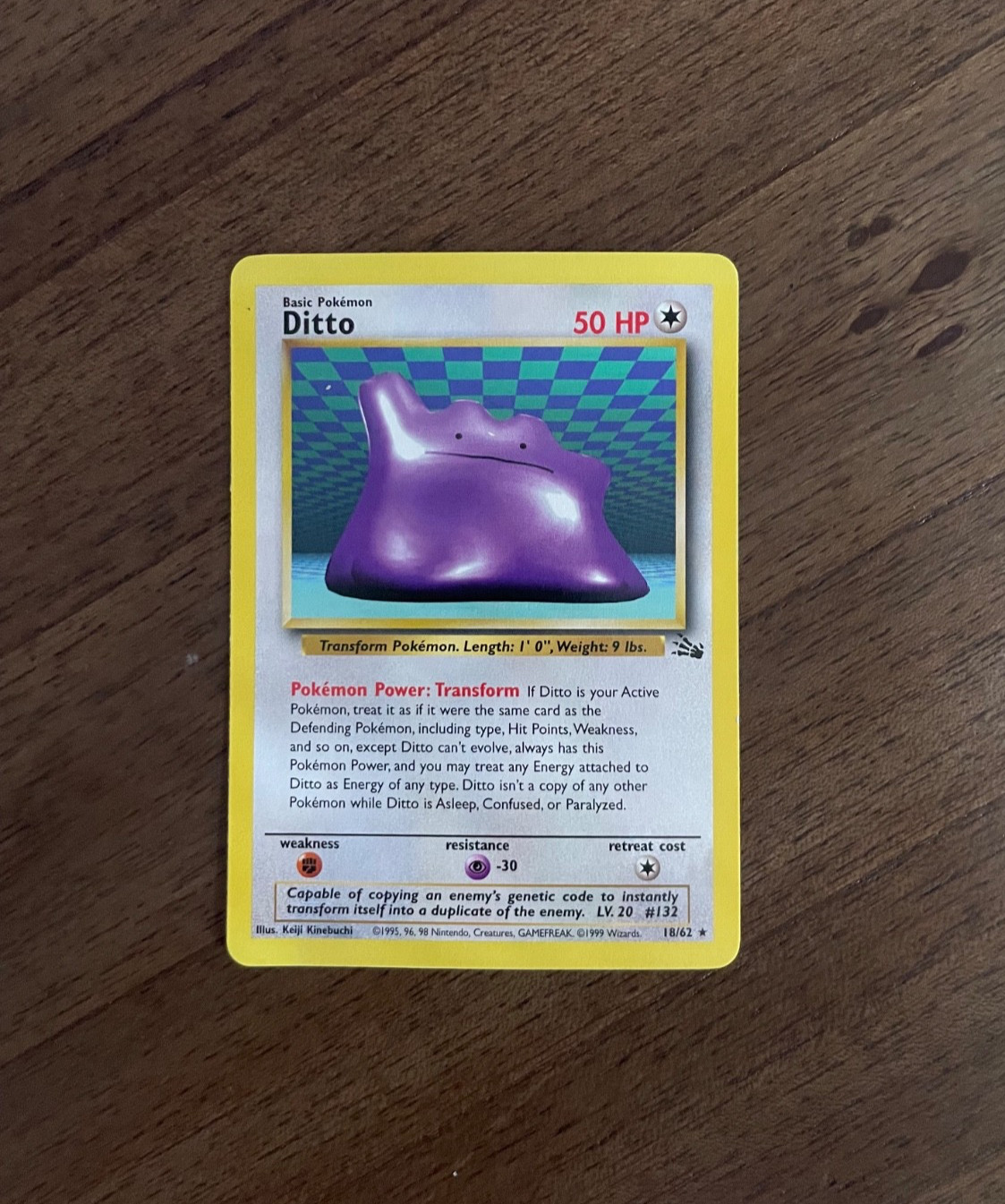 Pokemon Ditto 18/62 Fossil Regular Rare NM