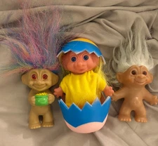 Lot of 3 Vintage Troll Dolls