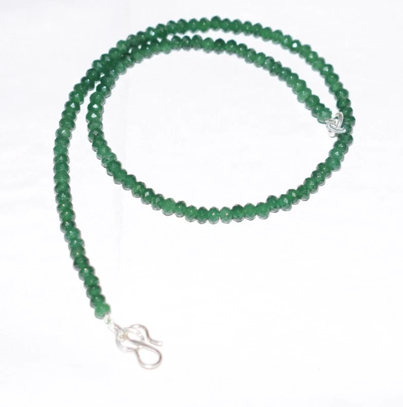 Berilio Teñido Gema 4MM Facetado Cuentas 925 Plata de Ley 30" Cuerda Collar - Imagen 2 de 4