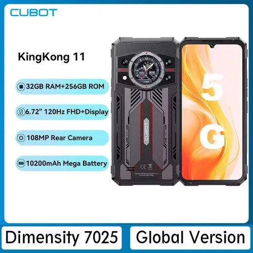 Global Version Cubot KingKong 11 5G Rugged Phone 6.72" 10200mAh 108MP Android 15