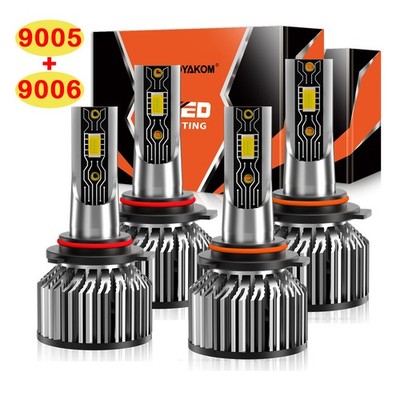 12000K 9006 9005 LED Headlight Kit Combo Bulbs High Low Beam Super Bright White