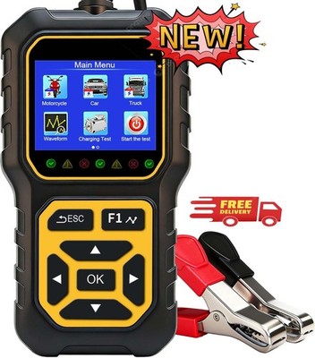 Probador de baterías para autos 6V/12V/24V, 2 120Ah, 100 3000 CCA, AGM/Gel/Litio