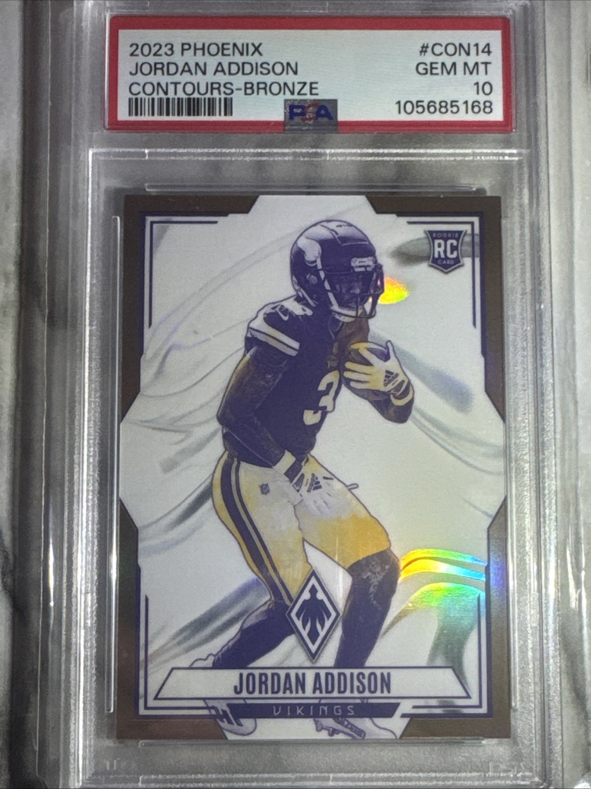 2023 Gem 10 Panini Phoenix Contours Bronze #CON14 Jordan Addison RC Rookie /50