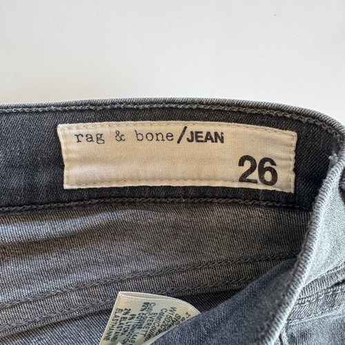 Jeans donna Rag & Bone/Jean 26 grigio lavaggio skinny fit vita media non invecchiato - Foto 4 di 10