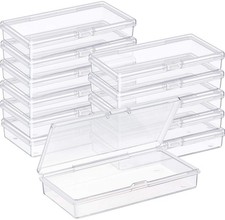 12 Pcs Small Clear Case Rectangular Plastic Storage Containers Box with Lid