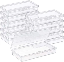 12 Pcs Small Clear Case Rectangular Plastic Storage Containers Box with Lid