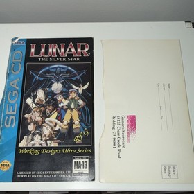Lunar: The Silver Star (Sega CD, 1993) CIB W/ Manual Reg Card & Foam Block 20303