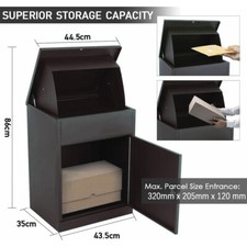 Lockable Metal Parcel Delivery Secure Dropbox Outdoor Storage Letter Post Box