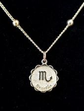 **Leo Mazzotti Gold Tone Zodiac Scorpio Pendant Necklace 18kGP**