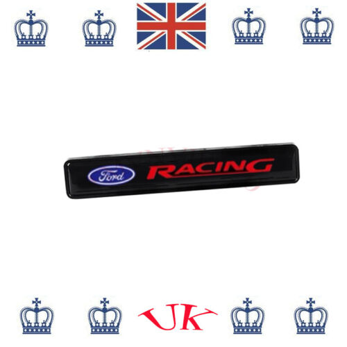 FORD RACING Logo Emblem LED Front Grille Boot Badge Glow Black Decal 16.3x2.9CM - Afbeelding 1 van 4